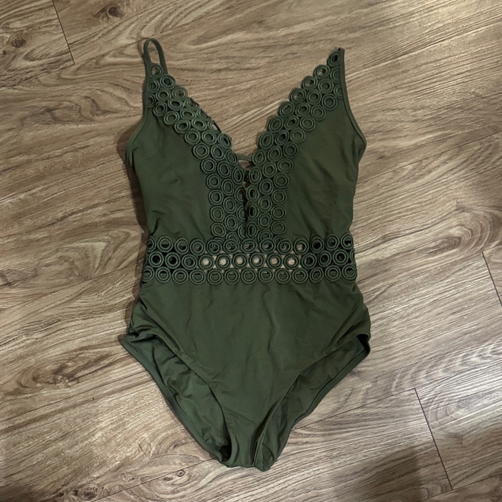 Becca Olive Green One-Piece Swimsuit